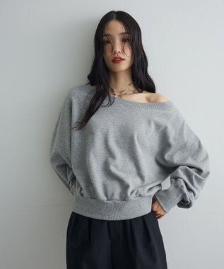 Green Parks オフショルスウェット Gray Mixture