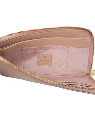 LANVIN en Bleu ペアル 薄マチLファスナー長財布 ピンク