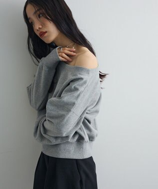 Green Parks オフショルスウェット Gray Mixture