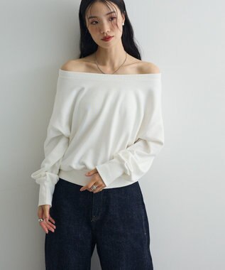 Green Parks オフショルスウェット White