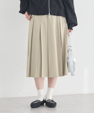 earth music&ecology タックプリーツミディスカート Light Beige