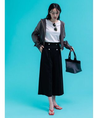 Te chichi ショートシアーフーディーブルゾン チャコールグレー
