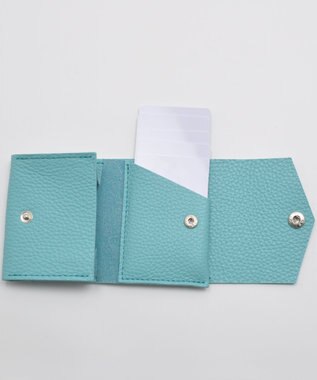 blancle シュリンクレザー 三つ折りウォレット ロビンエッグブルー
