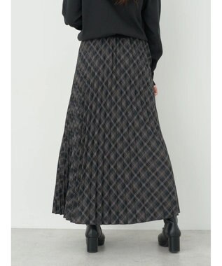earth music&ecology すきな丈プリーツスカート Check Black
