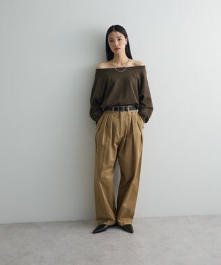 Green Parks オフショルスウェット Brown