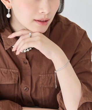 Phoebe ラインストーンスライドテニスブレスレット　シルバー シルバー
