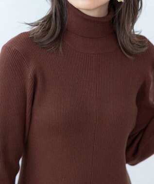 Tiaclasse 【洗える】大人上品なニットカーデ＋ワンピースセット ブラウン