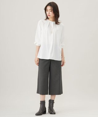 J.PRESS LADIES L 【WEB限定カラーあり・洗える】LANATEC キュロット パンツ チャコールガンクラブ系