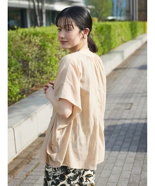 CRAFT STANDARD BOUTIQUE ウ゛ィンテージボイル２ＷＡＹタックブラウス Beige