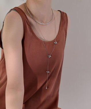 Phoebe 【金属アレルギー対応】マルチwayムービングバブルネックレス/ラリエット　シルバー シルバー