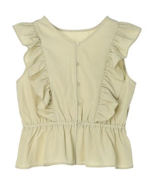 Green Parks ・ＳＵＧＡＲ　ＳＰＯＯＮ　２ｗａｙペプラムブラウス Lime Green