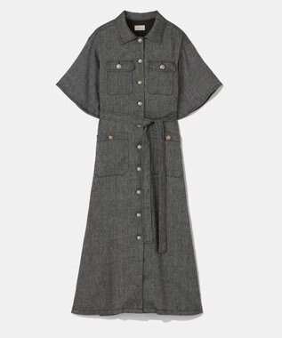 GRACE CONTINENTAL リネンデニムライクワンピース ブラック