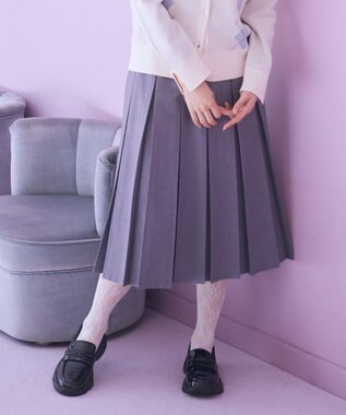 earth music&ecology タックプリーツミディスカート Gray