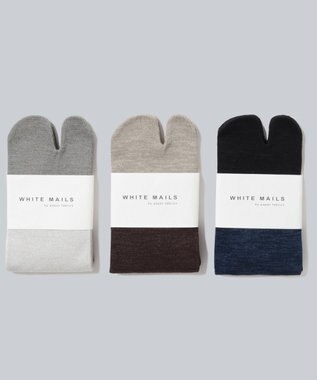 WHITE MAILS 【UNISEX】PAPER COLOR BLOCK TABI ANKLE ソックス ライトグレー