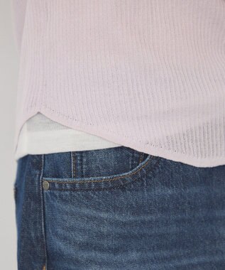 AMERICAN HOLIC 【2点セット】シアーリブヘンリーネックニット＋タンクトップ Purple