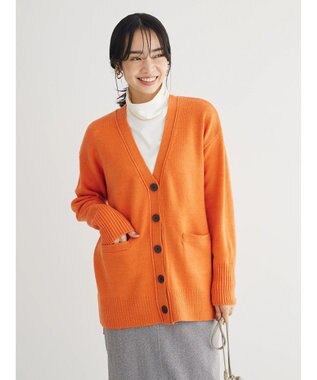 Green Parks 杢調Ｖネックカーディガン Orange