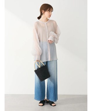 Green Parks ・ＥＬＥＮＣＡＲＥ　ＤＵＥ　シアーバックリボンチュニック Gray Beige