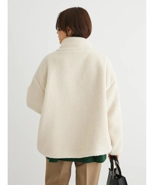 Green Parks スタンドカラーボアブルゾン Ivory