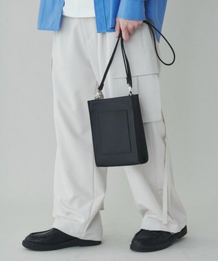 WEGO レザータッチスクエアショルダー ブラック