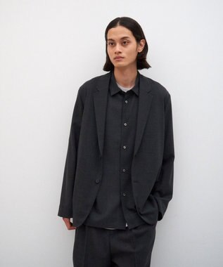 ATON TWIST WOOL GAUZE | テーラードジャケット - UNISEX CHARCOAL GRAY