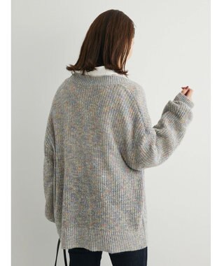 Green Parks Ｍｉｘカラーニットゆるカーディガン White