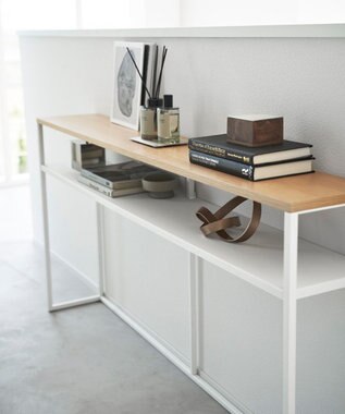 tower ソファー裏コンソールテーブル タワー 棚付き ホワイト ホワイト