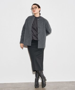 J.PRESS YORK STREET 【WOMEN】タイトロングスカート グレー系3