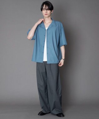 WEGO 【ユニセックス着用ITEM/SMLサイズ展開】 TRオープンカラーシャツ（SS） サックス