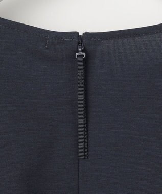 自由区 【接触冷感・UVカット・吸水速乾・抗菌防臭・洗える】ハイツイストポンチペプラム カットソー ネイビー