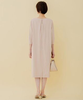 自由区 【XSサイズ～/洗える】ダブルフェイススーティング サックワンピース ピンク系