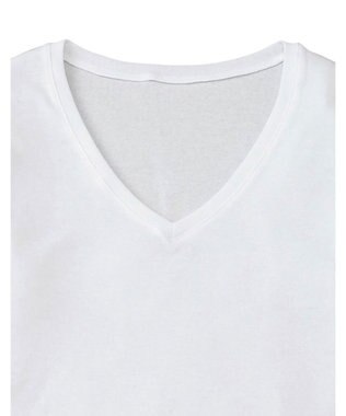 WACOAL MEN 綿混インナー Vネック ８分袖 しっかりあたたかい 保温性 肌側起毛 ストレッチ素材 逆三シルエット設計 メンズ GL5021 /ブロス ホワイト