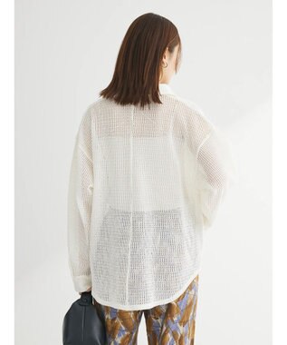 Green Parks カットレースシャツチュニック Off White