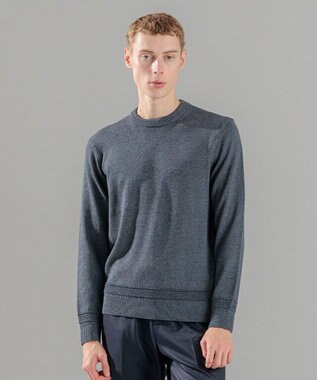 JOSEPH HOMME 【洗える】ハイツイストコード　クルーネックニット ネイビー系