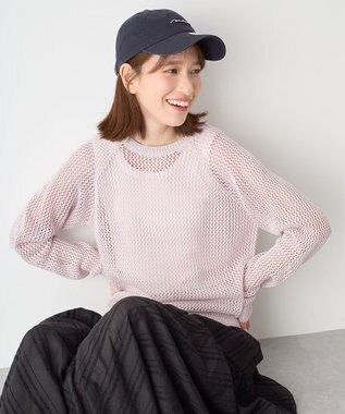 ANY L メッシュプルオーバー ラベンダー