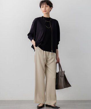 23区 【洗える】オータムシャイニー ニット ブルゾン ブラック系