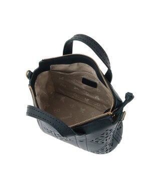 genten アーガイルカットワーク 2wayバッグ ネイビーブルー