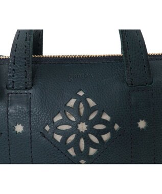 genten アーガイルカットワーク 2wayバッグ ネイビーブルー