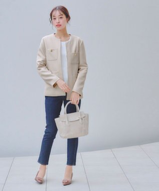 Tiaclasse 【洗える】ワッフルピケジャケット ベージュ