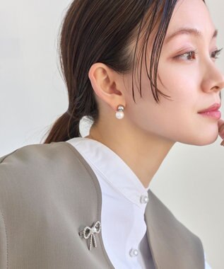Phoebe ツインパールメタルイヤリング　シルバー シルバー