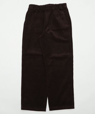 WEGO 【ユニセックス着用ITEM/ウエストゴム/SMLサイズ展開】コーデュロイイージーストレートパンツ ダークブラウン