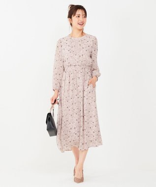 ANY SIS 【洗える】フラワーブルームパフスーブ ワンピース アイボリー系