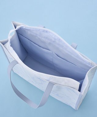 Maison de FLEUR リボンパールプリントマルチポケットトートバッグ Blue