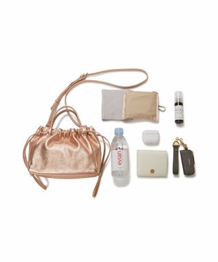 TOPKAPI 【TREASURE TOPKAPI】シュリンクレザー 2WAY 巾着 ショルダーバッグ ピンクゴールド