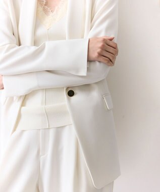 BEIGE， GYPSUM / シルキータッチ ショールカラージャケット Ecru