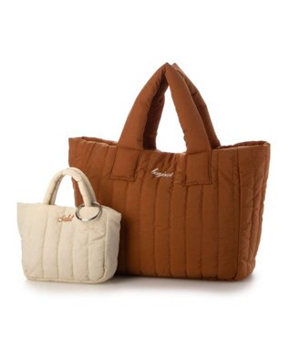 UNBILLION 【テレビ ドラマ着用アイテム】カシュカシュ cachecache / 親子キルティング刺繍トートバッグ キャメル