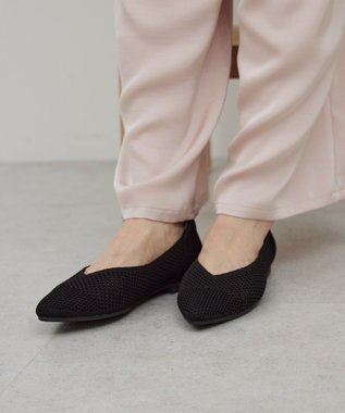 AMERICAN HOLIC 【整履き】メッシュニットフラットパンプス Black