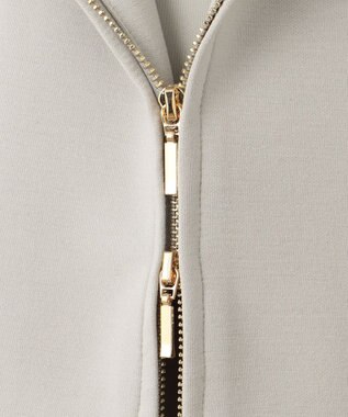 Feroux 【洗える】ダブルジップダンボールロゴ パーカー ライトグレー系