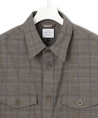 J.PRESS YORK STREET 【UNISEX】チェックストレッチCPOジャケット ブラウン系3