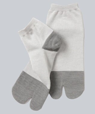 WHITE MAILS 【UNISEX】PAPER COLOR BLOCK TABI ANKLE ソックス ライトグレー