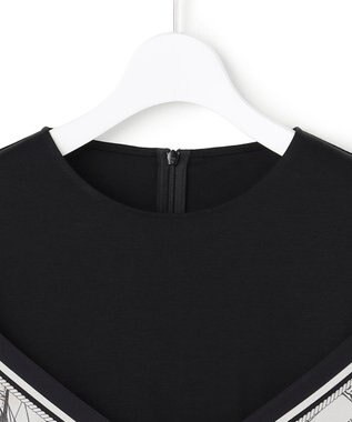 23区 S 【先行予約】スカーフコンビジャージー カットソー ブラック×オフ